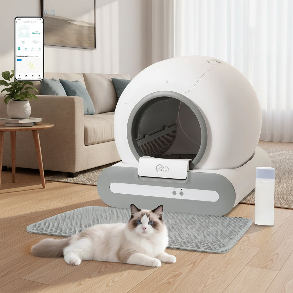 65L Self-Cleaning Cat Litter Box – Smart App-Controlled Automatic Litter Box