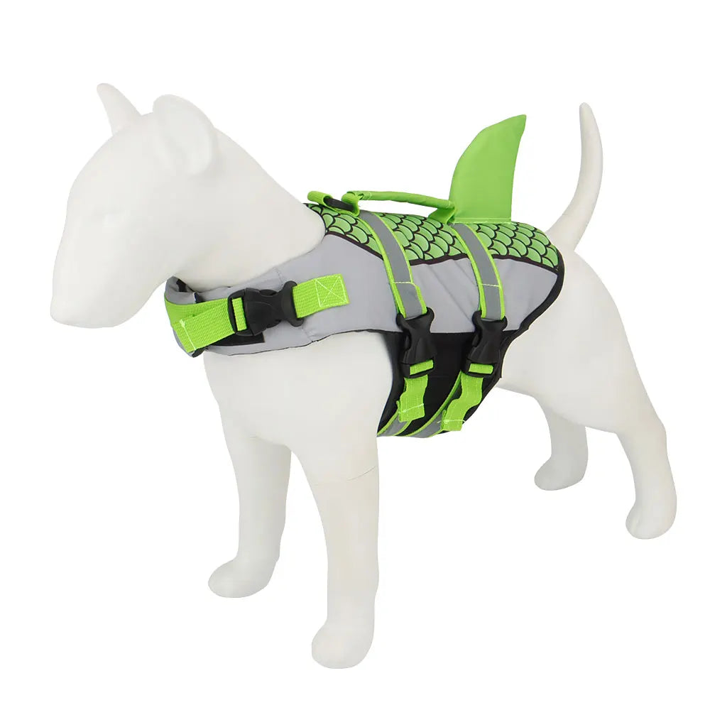 Shark Dog Life Jacket – Adjustable Pet Swimming Vest with Rescue Handle