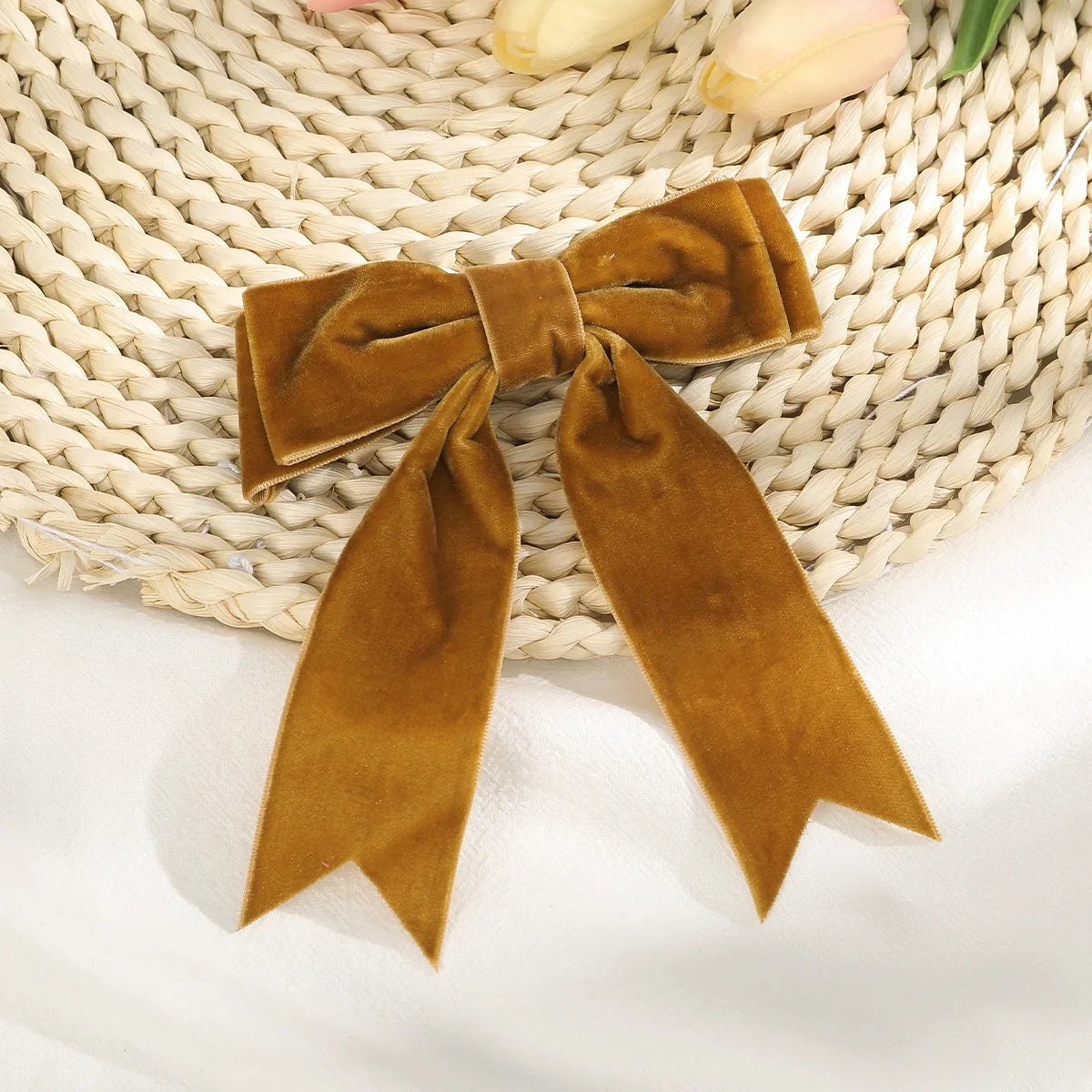 « Barrettes Femme – Nœud Velours, Noir & Rouge »