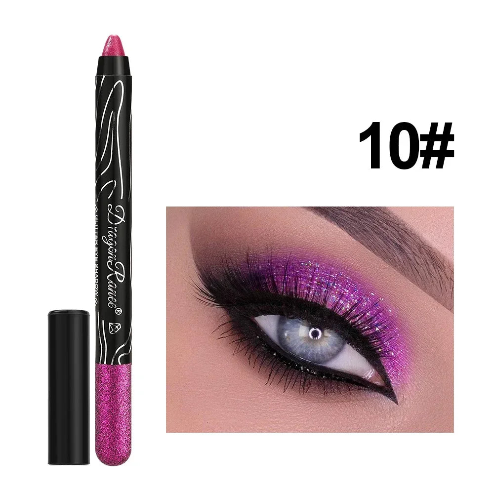 Crayon fard à paupières métallique violet, pailleté, liner soyeux, illuminateur, longue tenue, sticks or et bleu, crème maquillage yeux