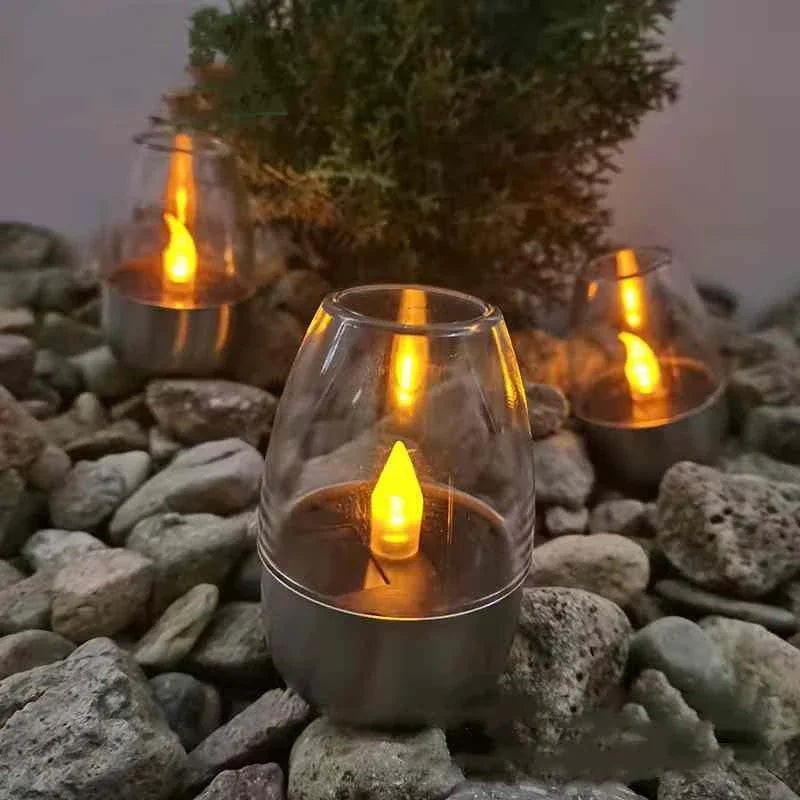 Solar LED Flameless Candles – Waterproof Outdoor Candle Lights for Garden & Wedding Decor