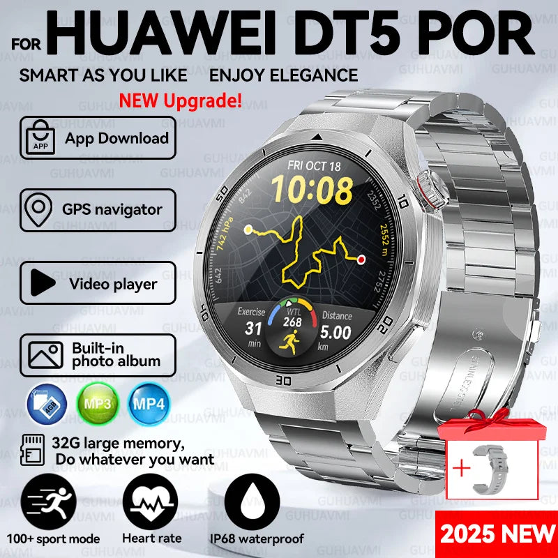 Montre connectée HUAWEI GT 5 Pro, mémoire de 32 go, AGPS Beidou, Navigation, écran saphir, vidéo HD, appel Bluetooth, nouveauté 2025
