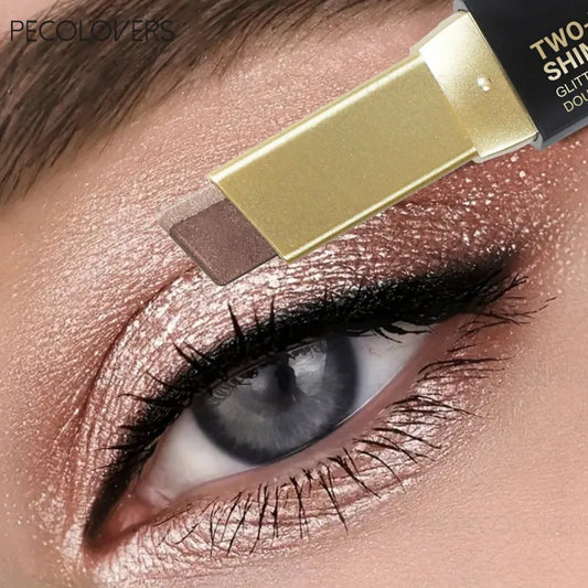 Crayon fard à paupières bicolore push-pull, plusieurs couleurs, application en un geste, waterproof et résistant à la transpiration