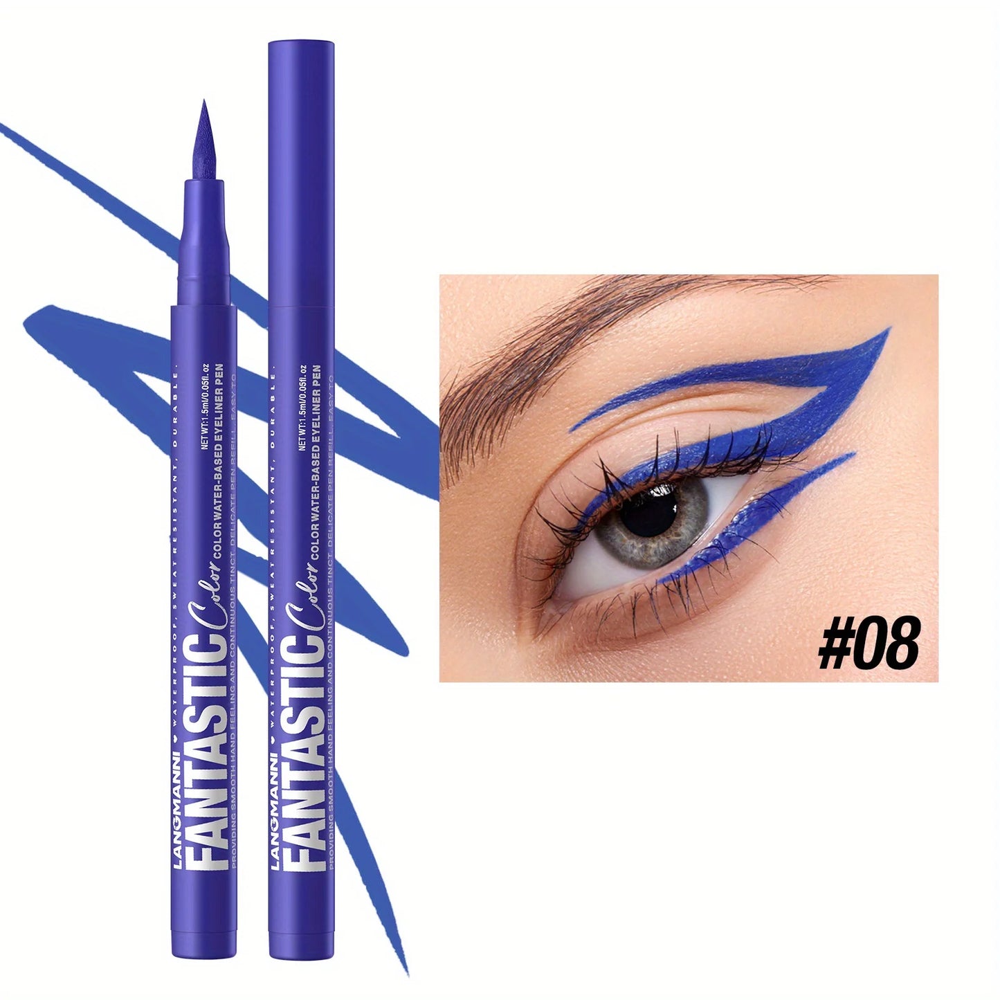 Eyeliner Stylo 1 pc — waterproof, séchage rapide, résistant à l’huile et anti-bavures, longue tenue, ultra-fin