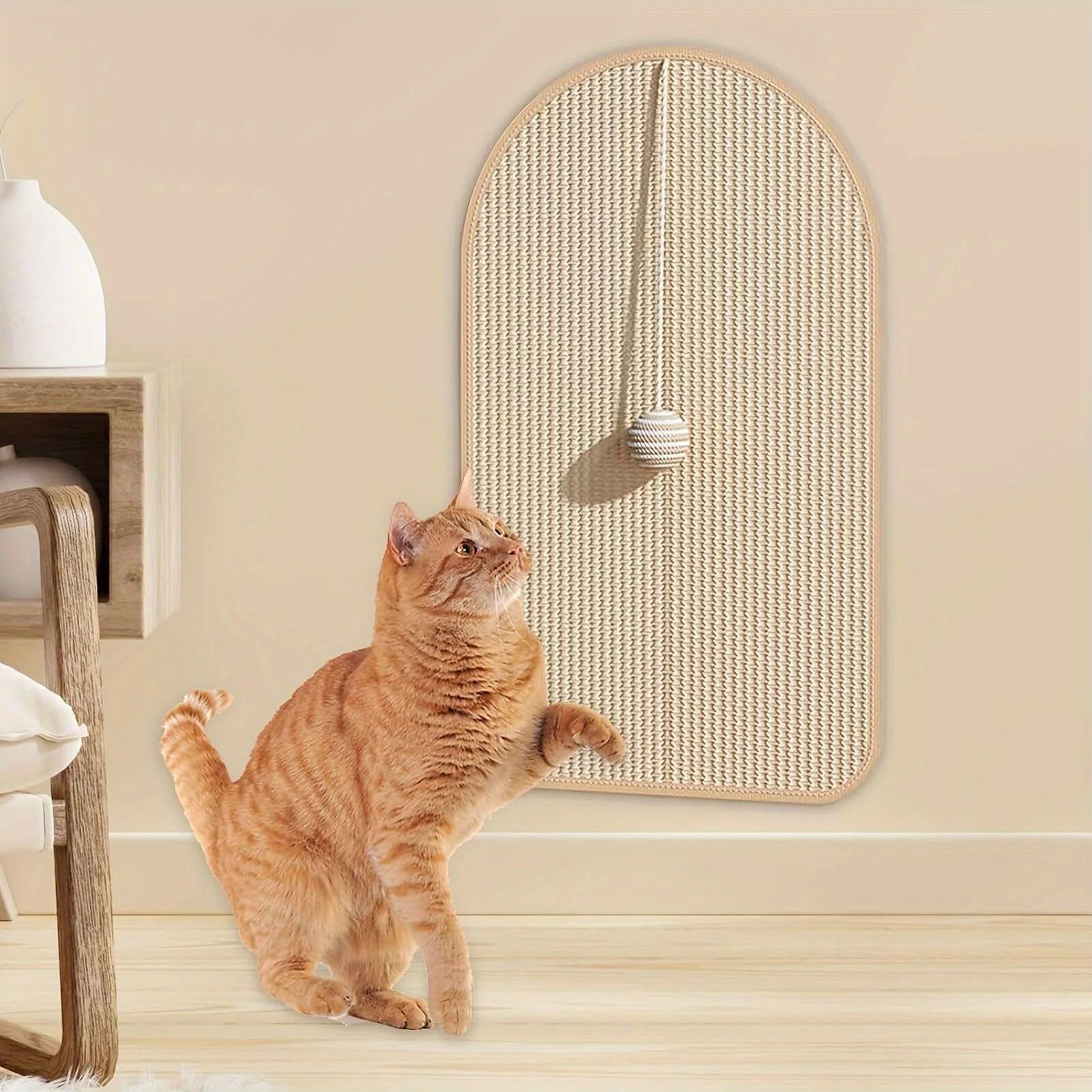 Self-Adhesive Sisal Cat Scratch Pad – Wall & Sofa Furniture Protector