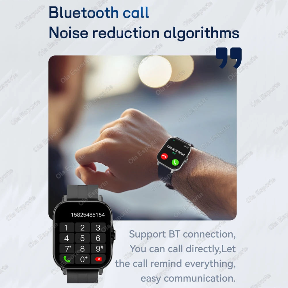 Montre intelligente 1.83 "écran Hd Bluetooth appel fréquence cardiaque sang oxygène moniteur de santé sport Smartwatch femmes hommes cadeaux de vacances nouveau