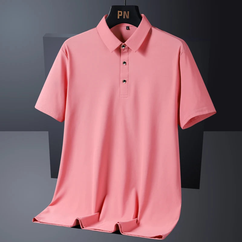 Été grande taille 7xl 8xl 9xl Polo hommes séchage rapide glace soie respirant Polo hommes surdimensionné affaires Polo marque vêtements