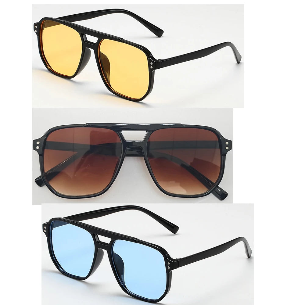 « Lot 3 Lunettes de soleil – Carrées & Polygonales, Retro Mixte »