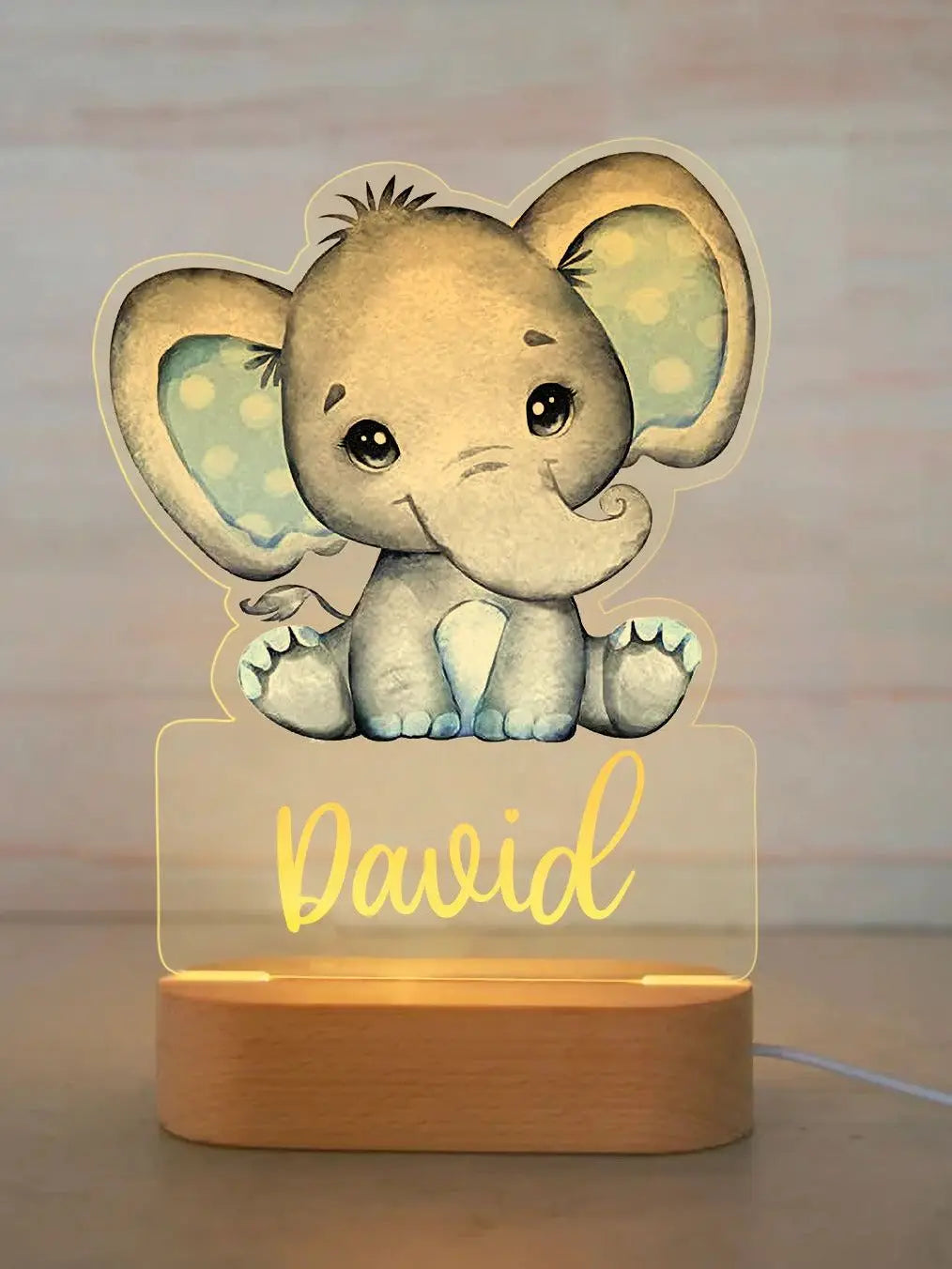 Personalized Animal Night Light with Custom Name – Acrylic LED Lamp for Kids' Bedrooms