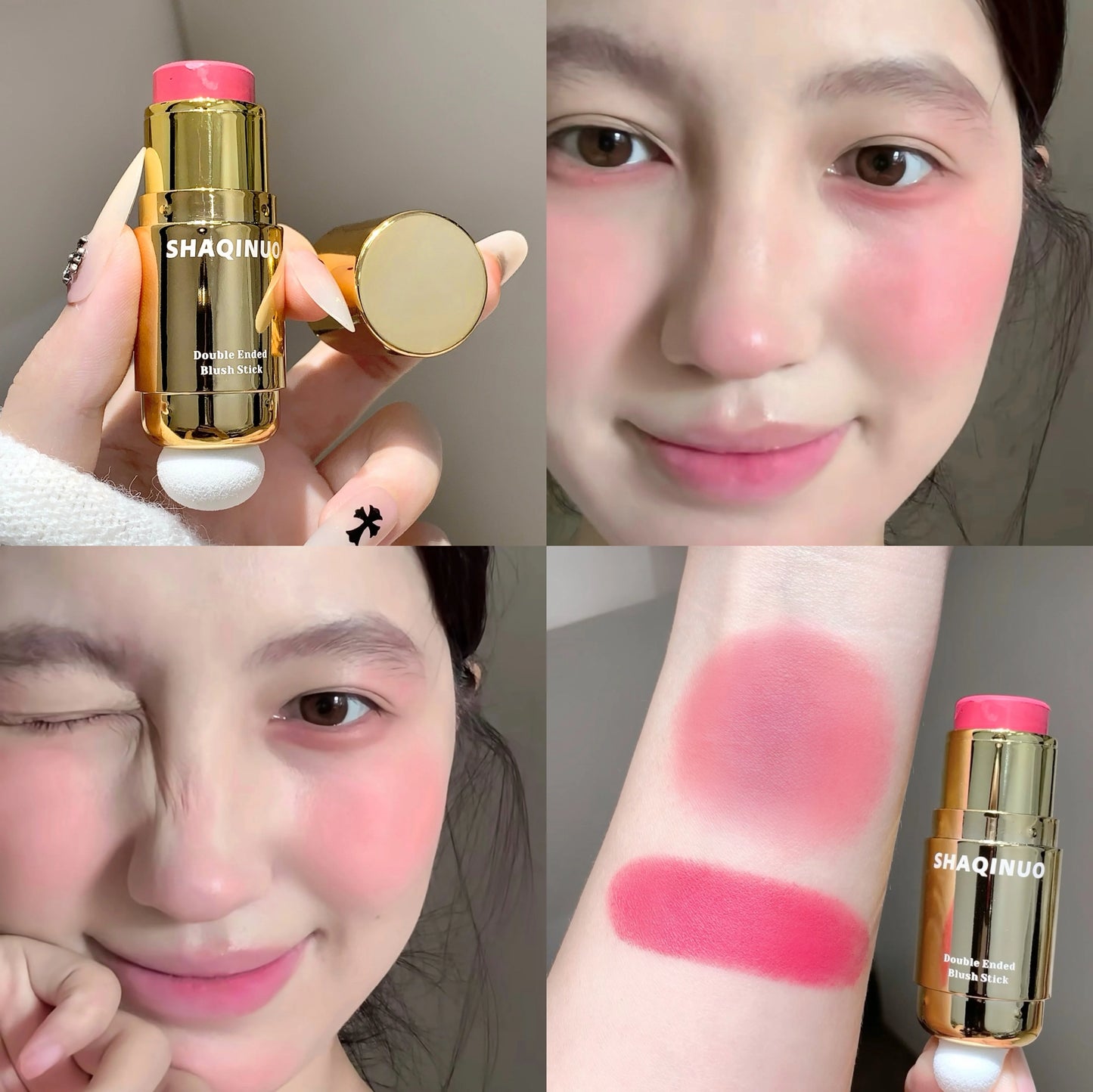 Blush Stick Velours Mat — Texture Lisse, Longue Tenue, Teinte Brune, Idéal Automne/Hiver, Effet Maquillage Naturel, Facile à Appliquer