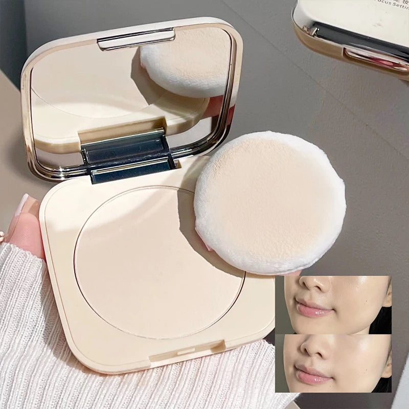 Poudre Compacte Coussinée pour le Visage – Douce, Fixante, Contrôle du Sébum, Fini Mat, Correcteur, Texture Lisse, Maquillage Pressé Cosmétique