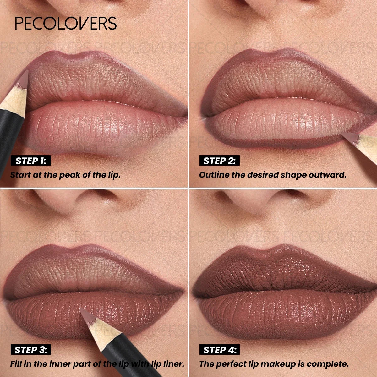 1 Pièce Crayon à Lèvres 2-en-1 Mat – Longue Tenue, Waterproof, Teinte Pumpkin Spice, Couleurs Intenses, Idéal Noël