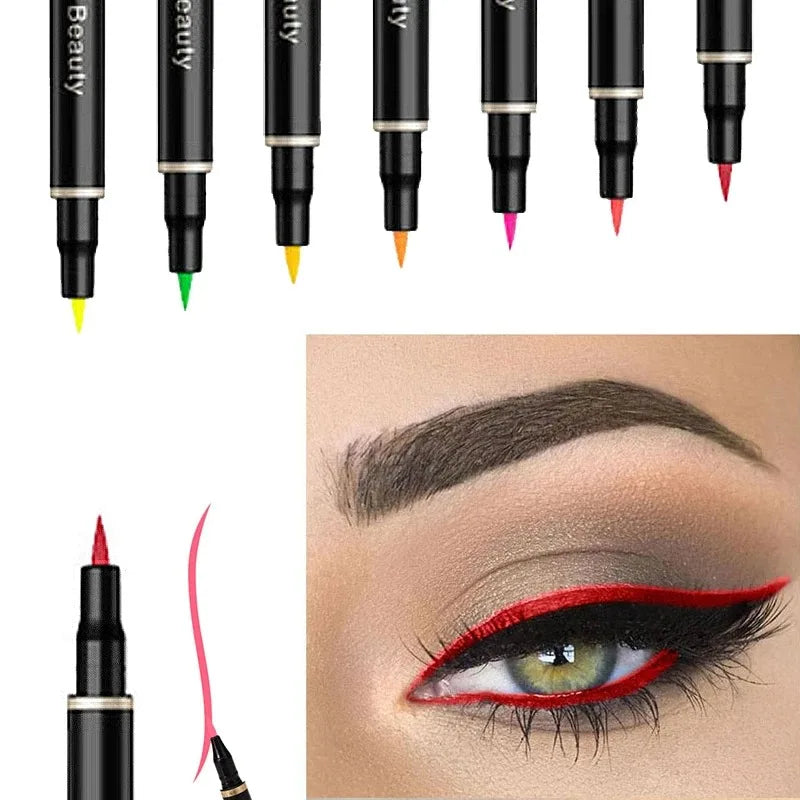 Crayon Eyeliner Liquide Coloré – Étanche, Bleu, Rouge, Noir, Blanc, Longue Tenue, Séchage Rapide, Maquillage des Yeux, Cosmétiques