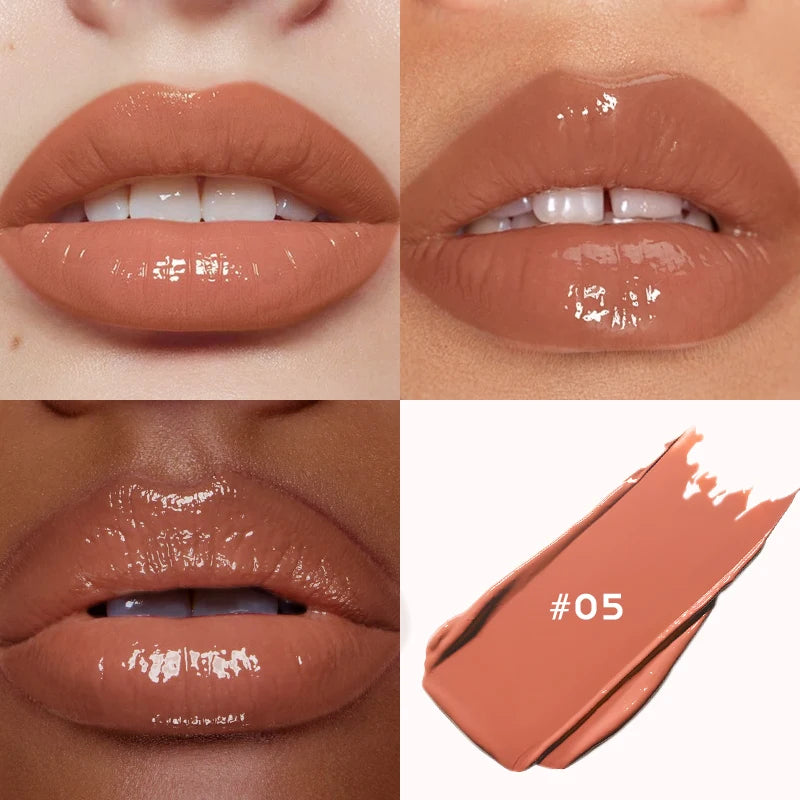 Rouge à lèvres effet miroir aquatique — Finition blanche | Non transférable et résistant aux taches | Hydratant avec effet gloss lumineux | Maquillage lèvres doux et brillant