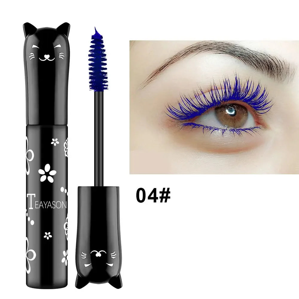 Mascara multicolore waterproof séchage rapide cils recourbés extensions bleu, rose, violet, noir, blanc maquillage