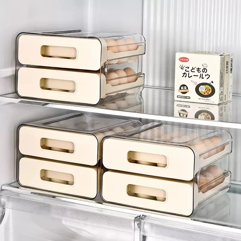Multi-Layer Egg Storage Container – Refrigerator Drawer Organizer Rack