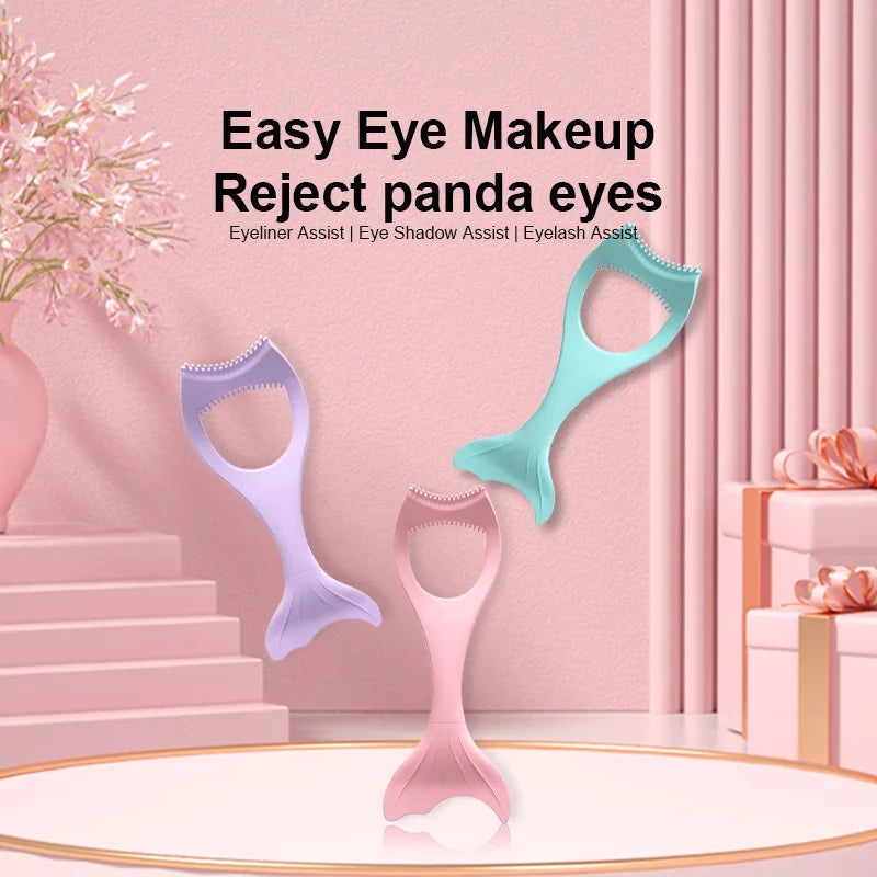 Pochoir Eyeliner Silicone Multifonction — pointe ailée, maquillage rapide et facile, aide pour ombres à paupières et guide cils
