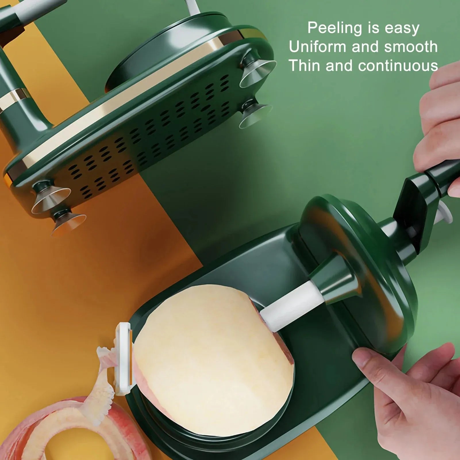 Manual Hand Crank Apple Peeler, Slicer & Corer – Fruit Peeling Machine with Divider and Replacement Blades