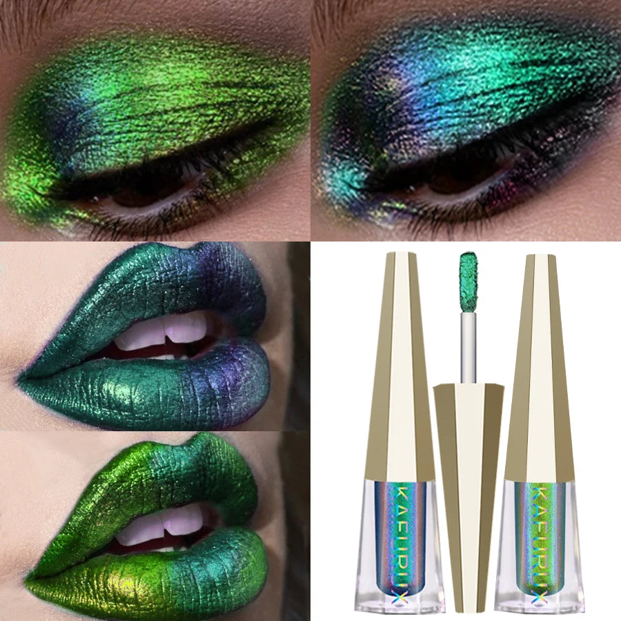 Pigments changeants chromés caméléon liquide rouge à lèvres ou fard à paupières brillant longue durée Multichrome haute qualité brillant à lèvres maquillage des lèvres