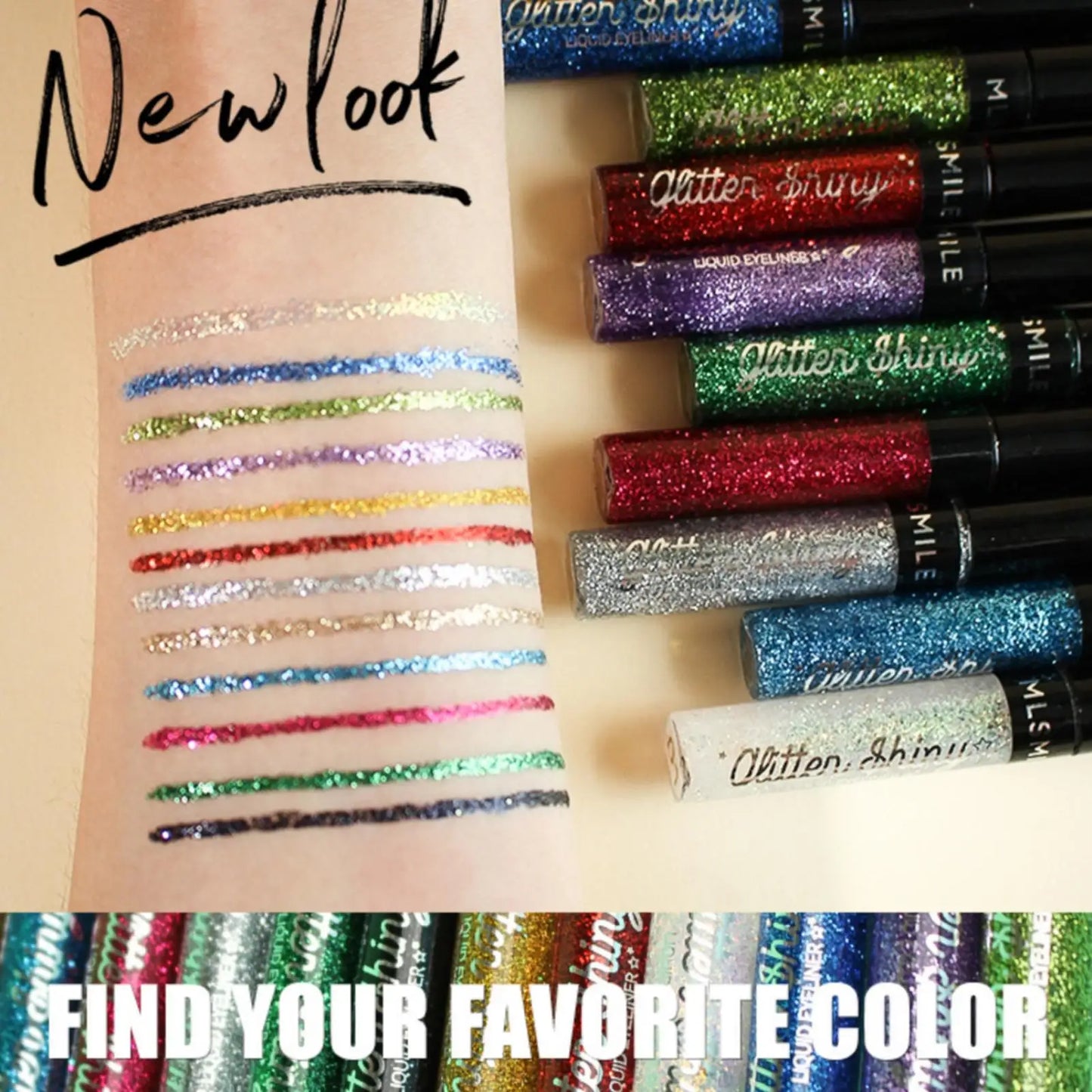 1 Pc Eyeliner Liquide Coloré Pailleté – Soyeux, Facile à Appliquer, Paillettes Fines, Anti-Bavure