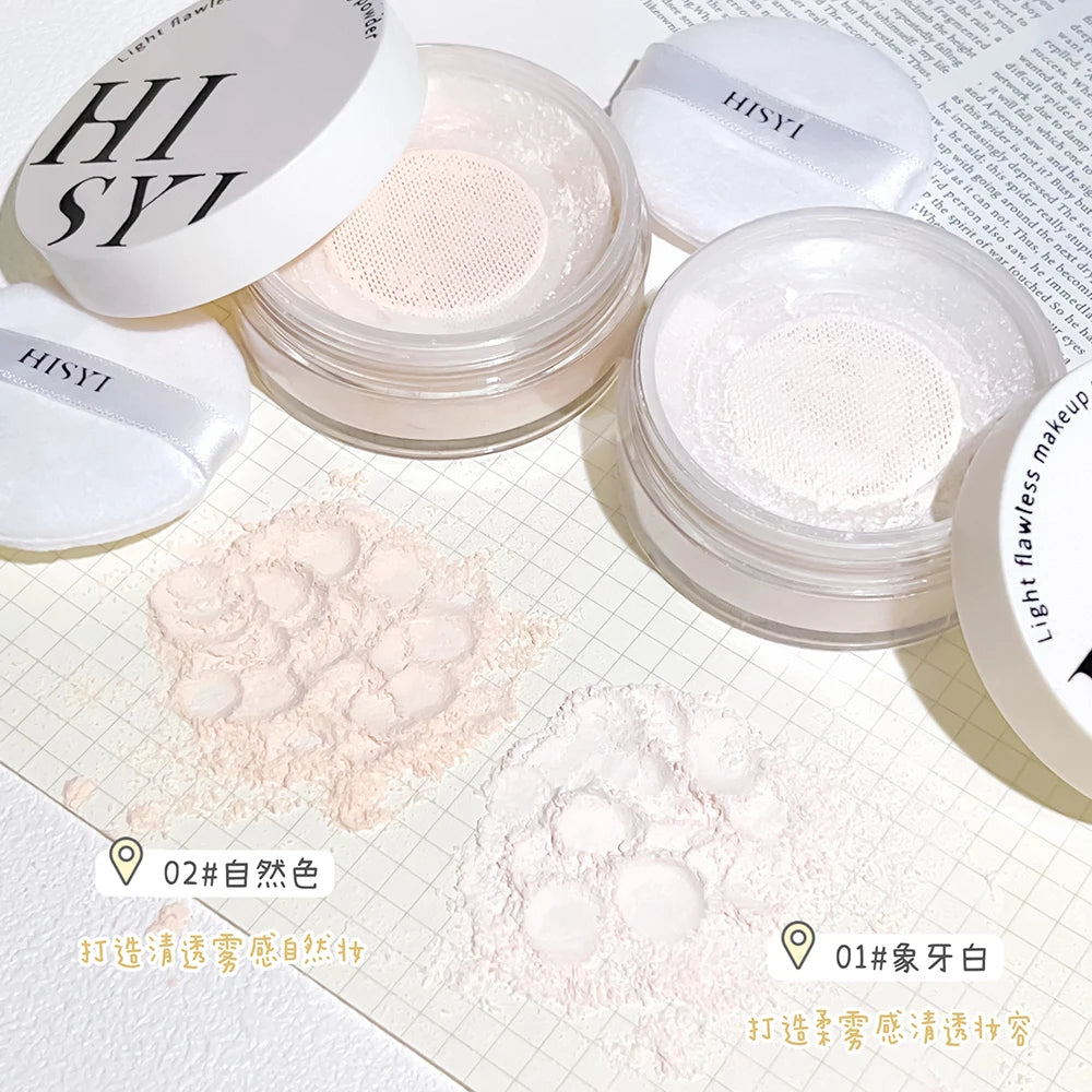 Poudre Libre Légère – Transparente Blanche, Tenue Longue Durée, Finition Mate, Contrôle du Sébum, Maquillage, Cosmétique Coréen