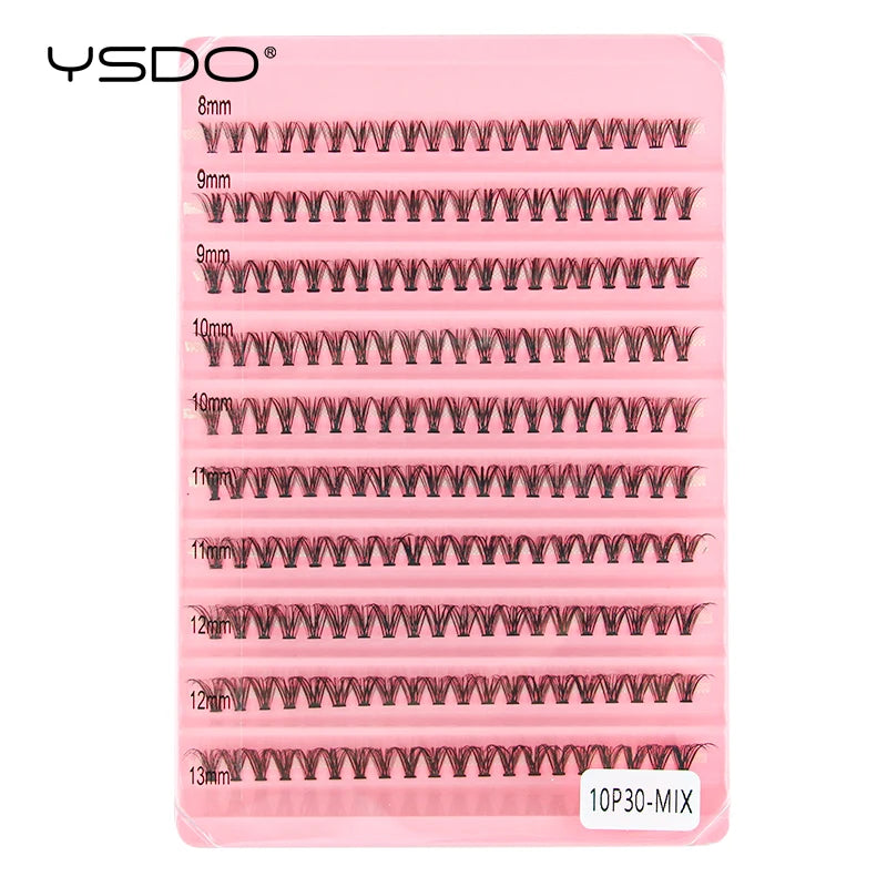 10 à 14 rangs – Extensions de cils naturels prémontés, éventails volumineux, cils individuels en vison – Cils en grappes pour maquillage