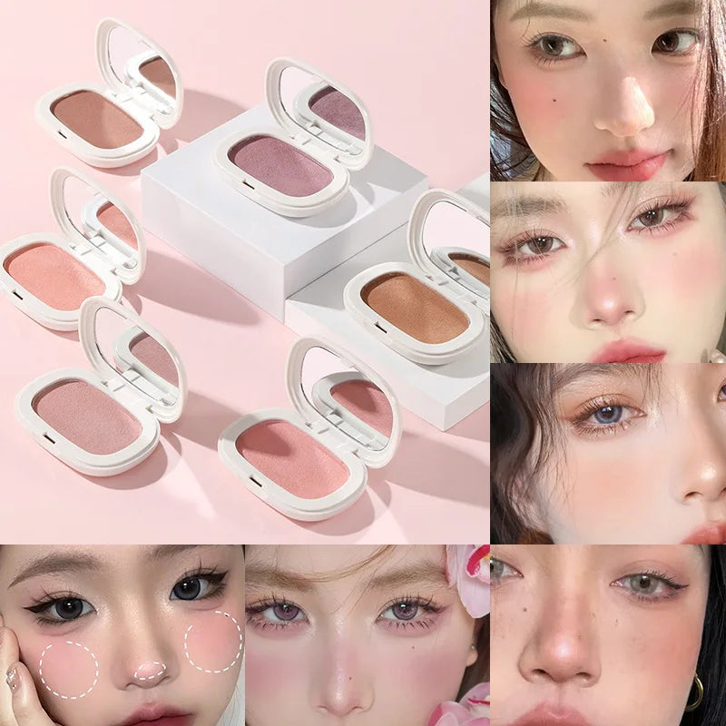 Blush mono couleur – Texture mochi sans poudre, formule douce à faible saturation – Fini mat naturel et longue tenue