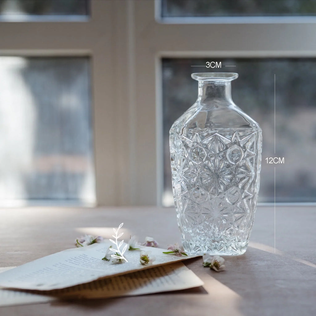 Retro Glass Vase – Elegant Small Flower Vase for Home & Living Room Decor