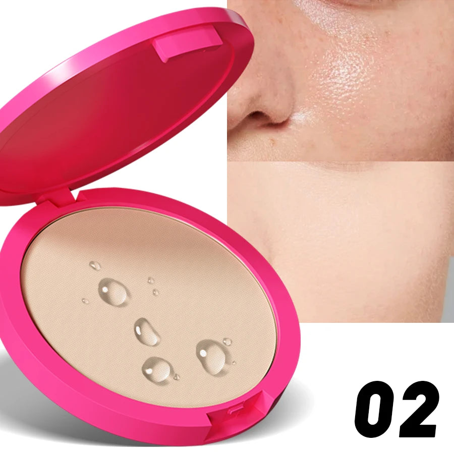 Poudre Pressée Mat Naturelle – Contrôle du Sébum, Éclaircissante et Blanchissante, Base de Teint, Fond de Teint Compact, Correcteur, Maquillage Cosmétique