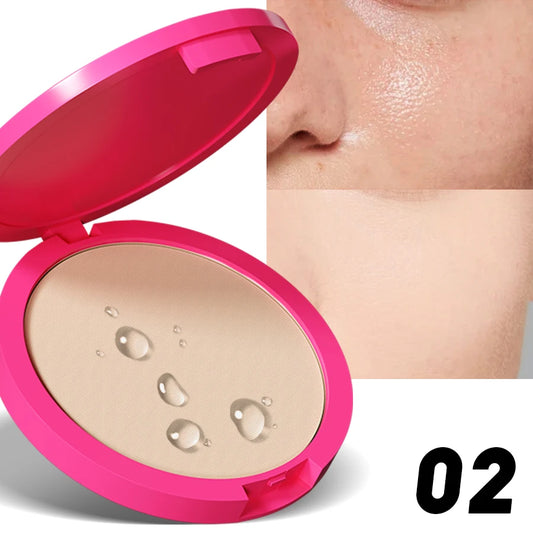 Poudre pressée naturelle mate – Contrôle de l’huile, illumine, blanchit, base de maquillage pour le visage, fond de teint compact, anti-cernes, cosmétiques