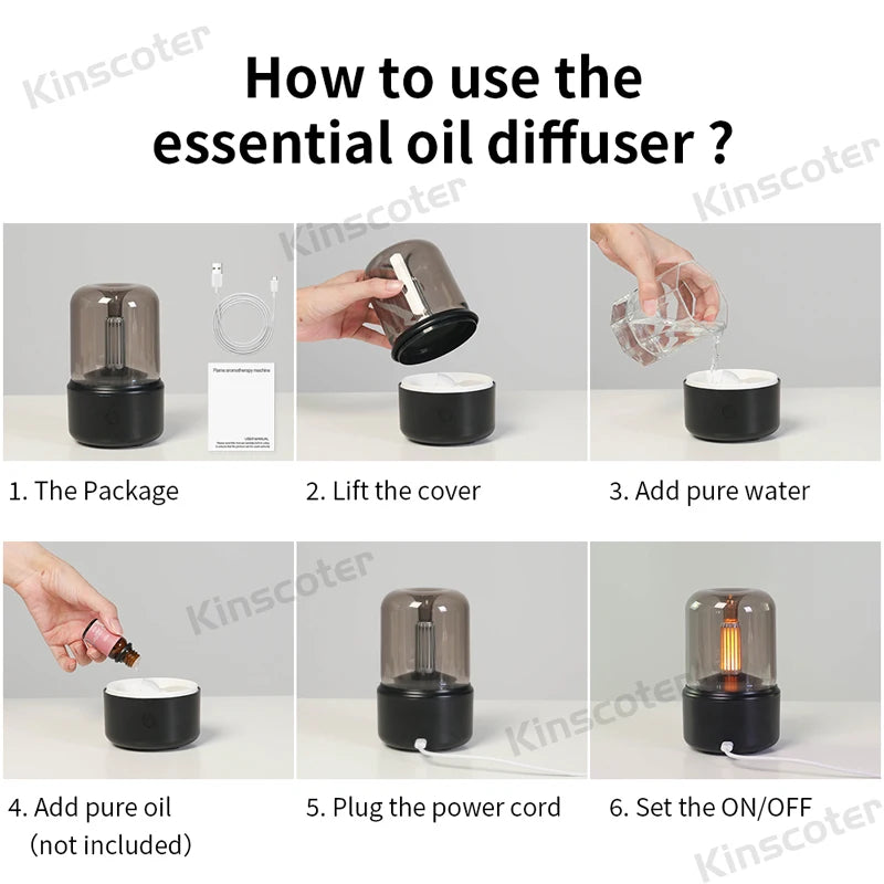 Portable Mini Aroma Diffuser – USB Essential Oil Humidifier with LED Night Light