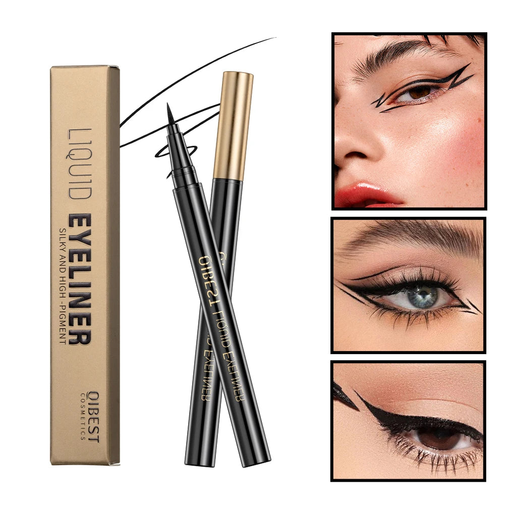 Eyeliner liquide noir longue tenue, waterproof, séchage rapide, ne coule pas, effet naturel