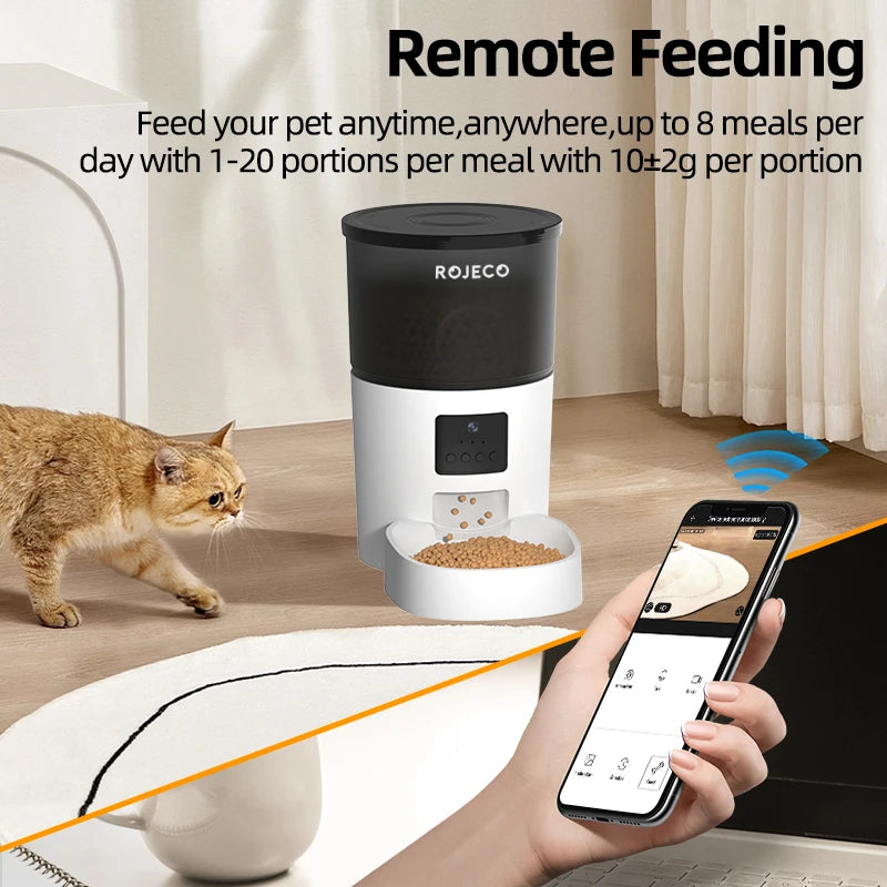 Smart Automatic Pet Feeder with Camera – Wi-Fi Food Dispenser for Cats & Dogs