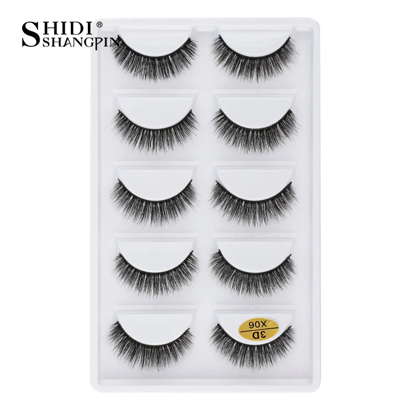 3 à 5 paires – Cils en vison 3D naturels, longs et doux, courts – Faux cils faits main, outil de maquillage pour extension de cils