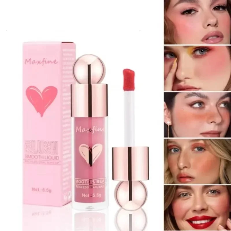 Nouveau Blush Liquide pour Joues — Gel-Crème Nourrissant pour le Visage, Multi-usage pour Yeux et Lèvres, Stick Blush avec Applicateur Éponge, Cosmétiques