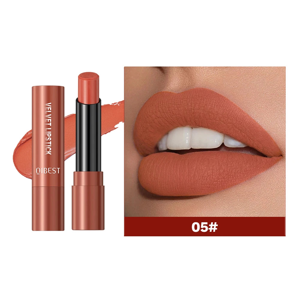 Rouge à Lèvres Nude Mat – Gloss, Haute Pigmentation, Classique et Sexy, Anti-Transfert, Longue Tenue, Teinte Rouge, Cosmétiques