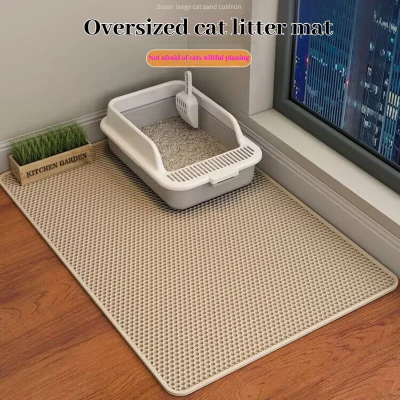 2-Layer Cat Litter Mat – Waterproof Non-Slip Litter Trapping Mat