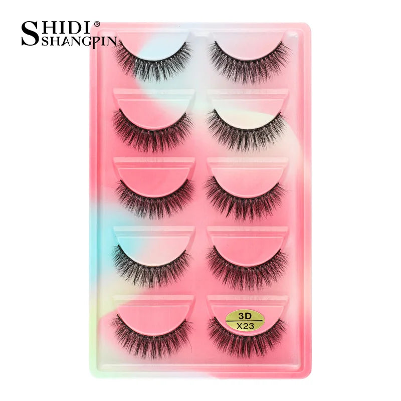 3 à 5 paires – Cils en vison 3D naturels, longs et doux, courts – Faux cils faits main, outil de maquillage pour extension de cils