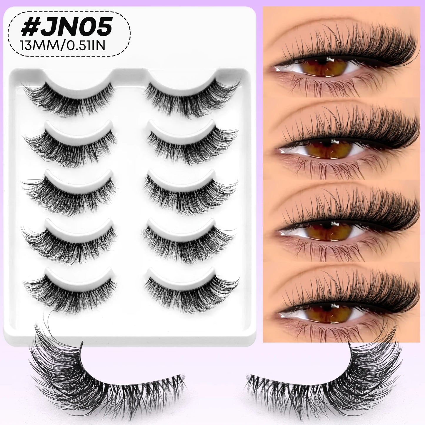 Cils Cat Eye 3D – Faux cils naturels, doux, en vison synthétique – Effet naturel, léger et effilé pour allonger le regard