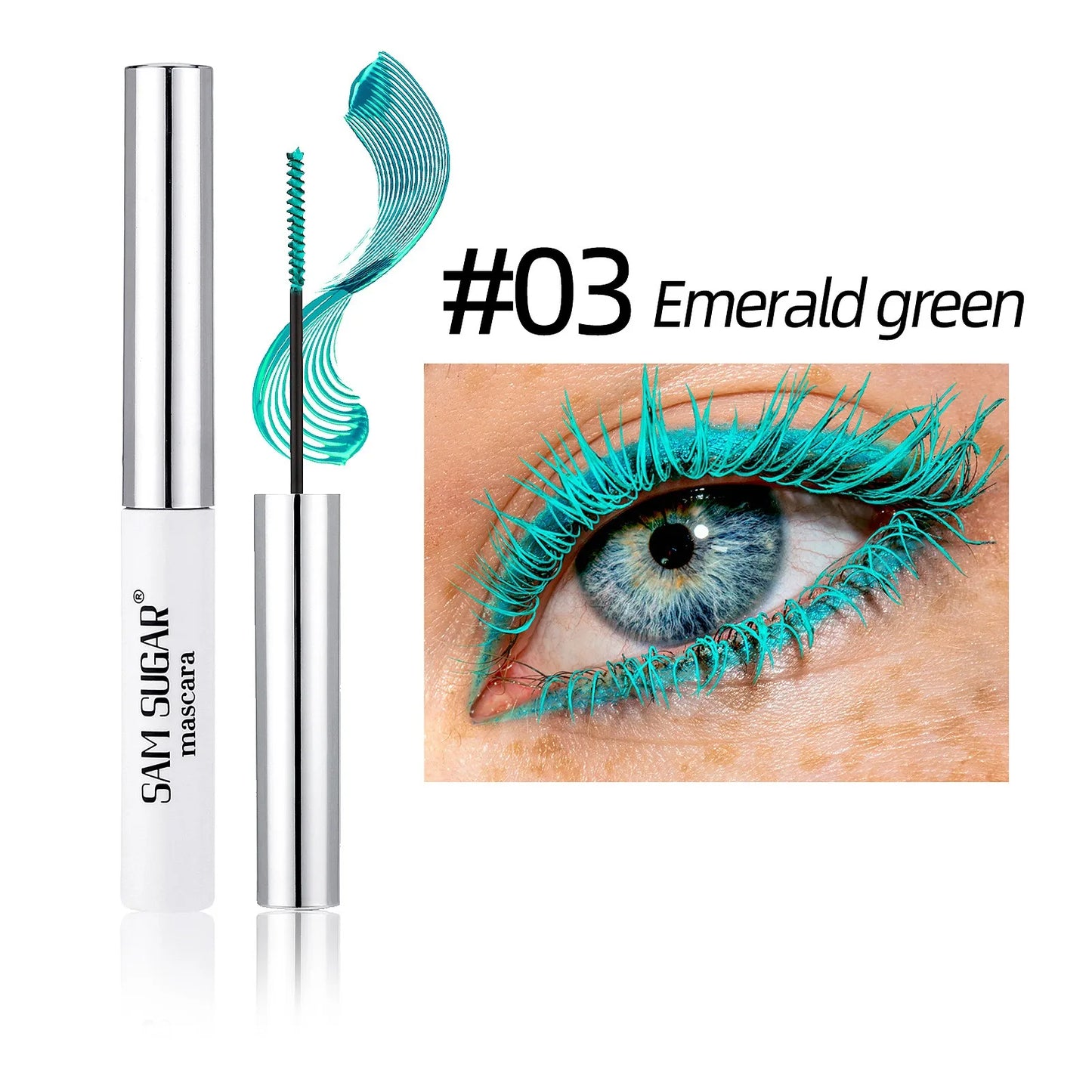 Mascara fibres de soie coloré brosse ultra-fine allongeant cils waterproof séchage rapide vert et rose