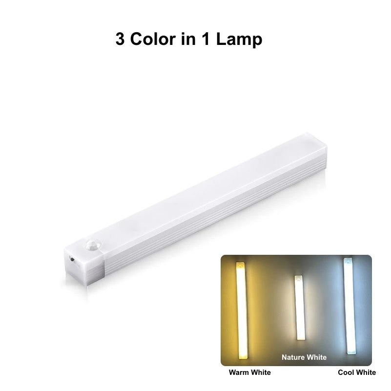 USB Rechargeable Motion Sensor LED Light Bar – Magnetic Night Light for Closet, Kitchen & Bedroom