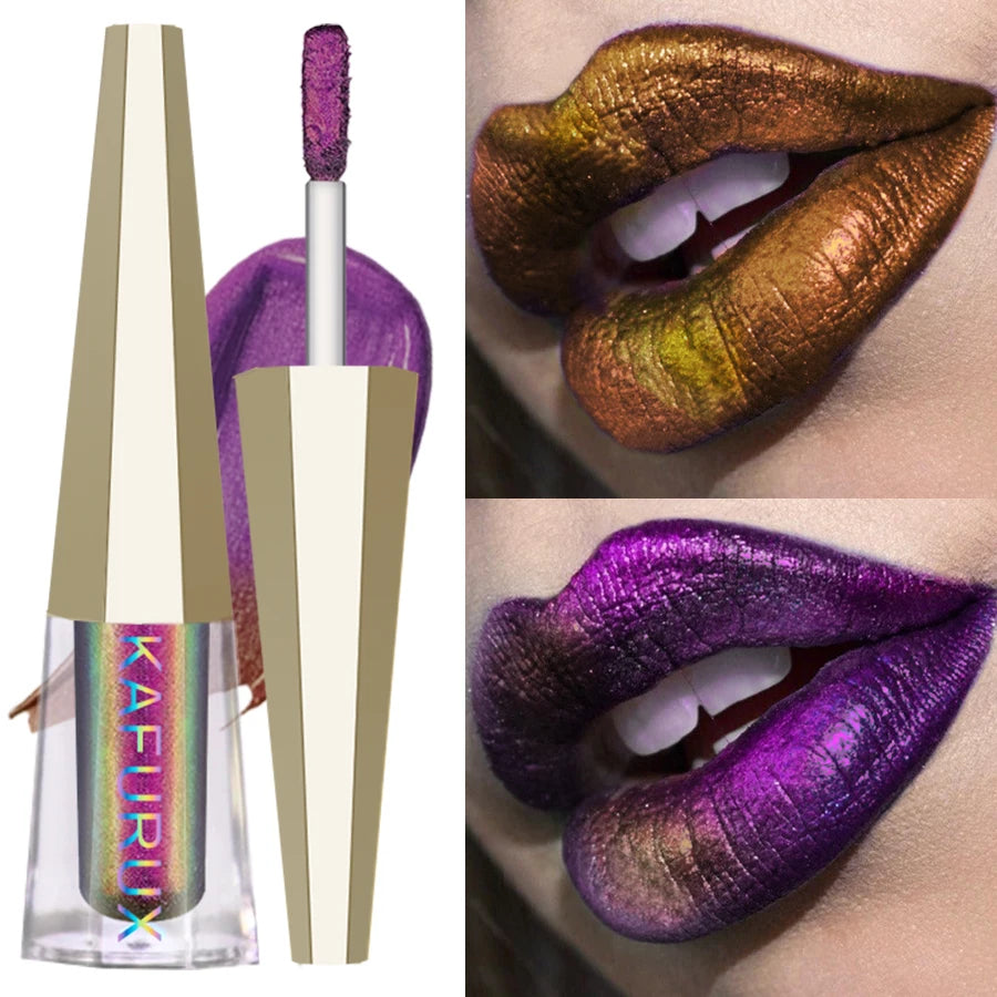 Pigments changeants chromés caméléon liquide rouge à lèvres ou fard à paupières brillant longue durée Multichrome haute qualité brillant à lèvres maquillage des lèvres