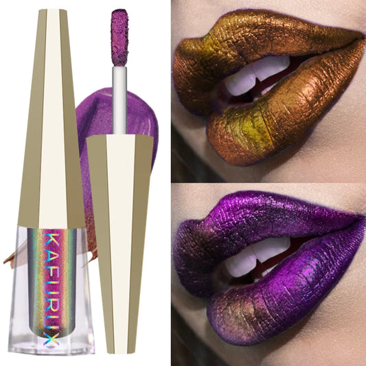 Pigments changeants chromés caméléon liquide rouge à lèvres ou fard à paupières brillant longue durée Multichrome haute qualité brillant à lèvres maquillage des lèvres