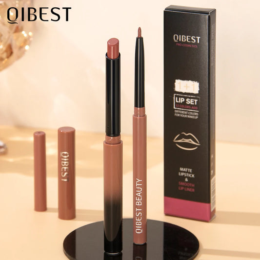 Crayon à Lèvres Mat Nude – Longue Tenue, Waterproof, Contour des Lèvres, Rouge Sexy, Set Maquillage pour Femmes