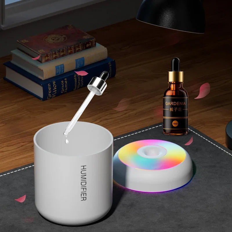 Mini USB Aroma Diffuser – 180ML Essential Oil Humidifier for Car, Home & Bedroom