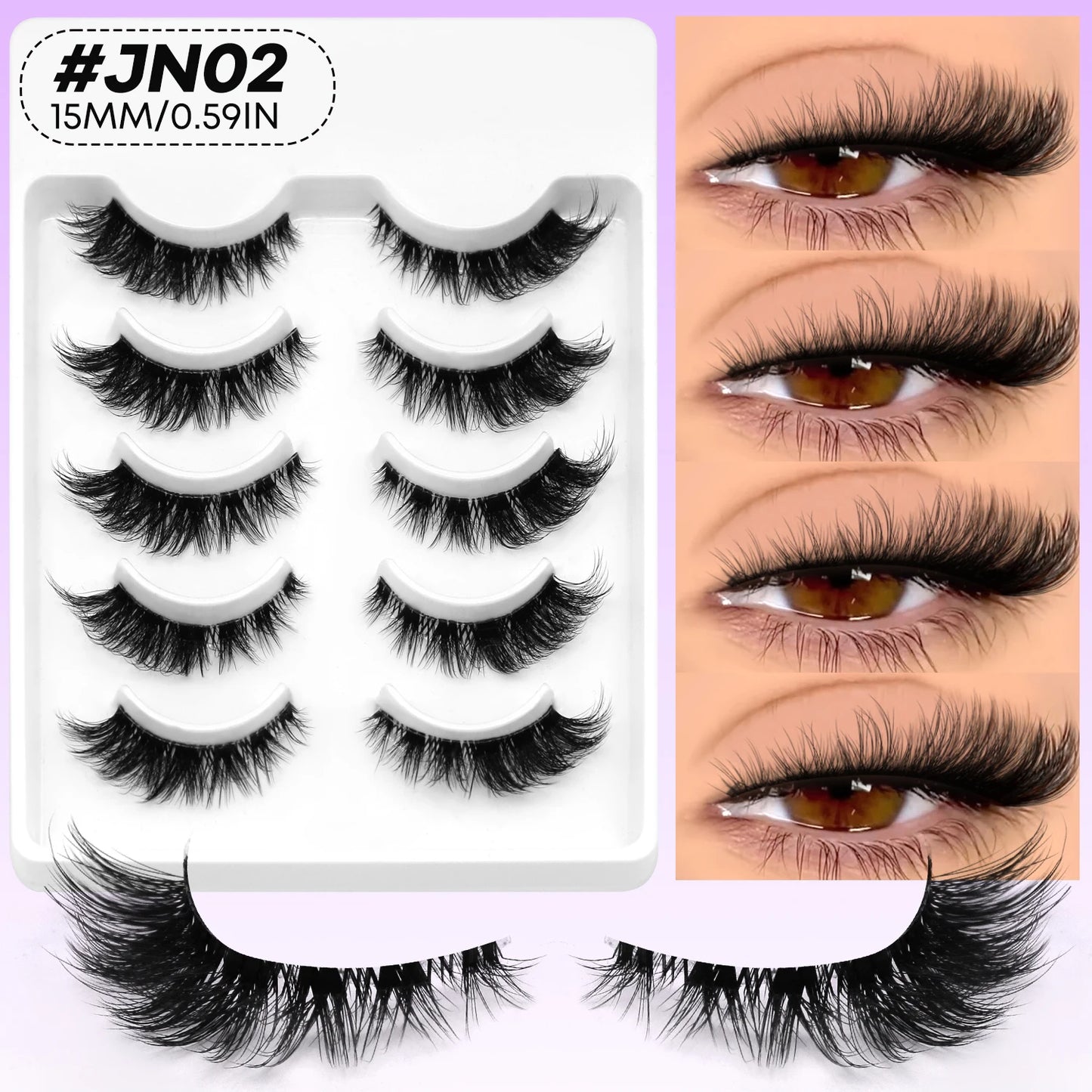 Cils Cat Eye 3D – Faux cils naturels, doux, en vison synthétique – Effet naturel, léger et effilé pour allonger le regard