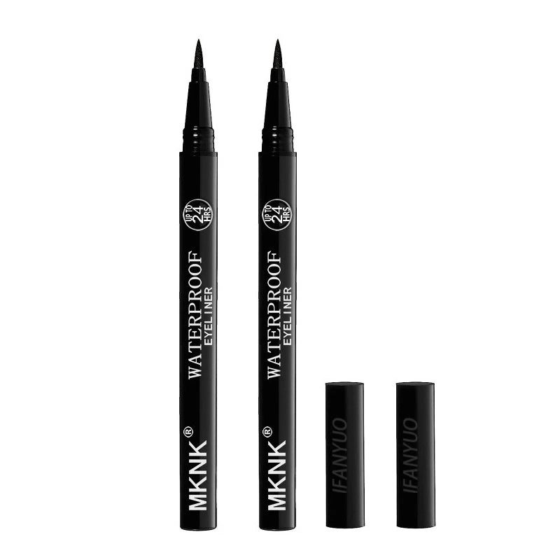 Eyeliner Liquide Noir Ultra Fin – Étanche, Longue Tenue, Mat Soyeux, Séchage Rapide, Anti-Écaillement, 1 ou 2 pcs, Maquillage des Yeux