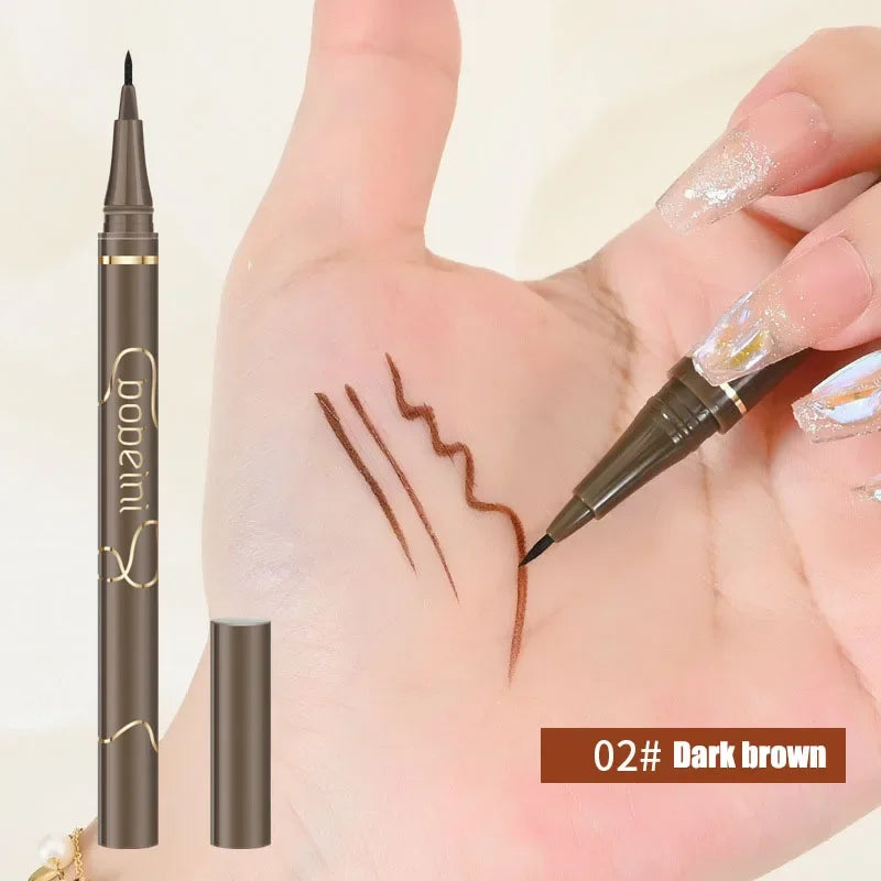 Eyeliner Liquide Ultra-Fin – Waterproof, Longue Tenue, Noir et Marron, Anti-Sueur, Séchage Rapide, Mat, Maquillage des Yeux
