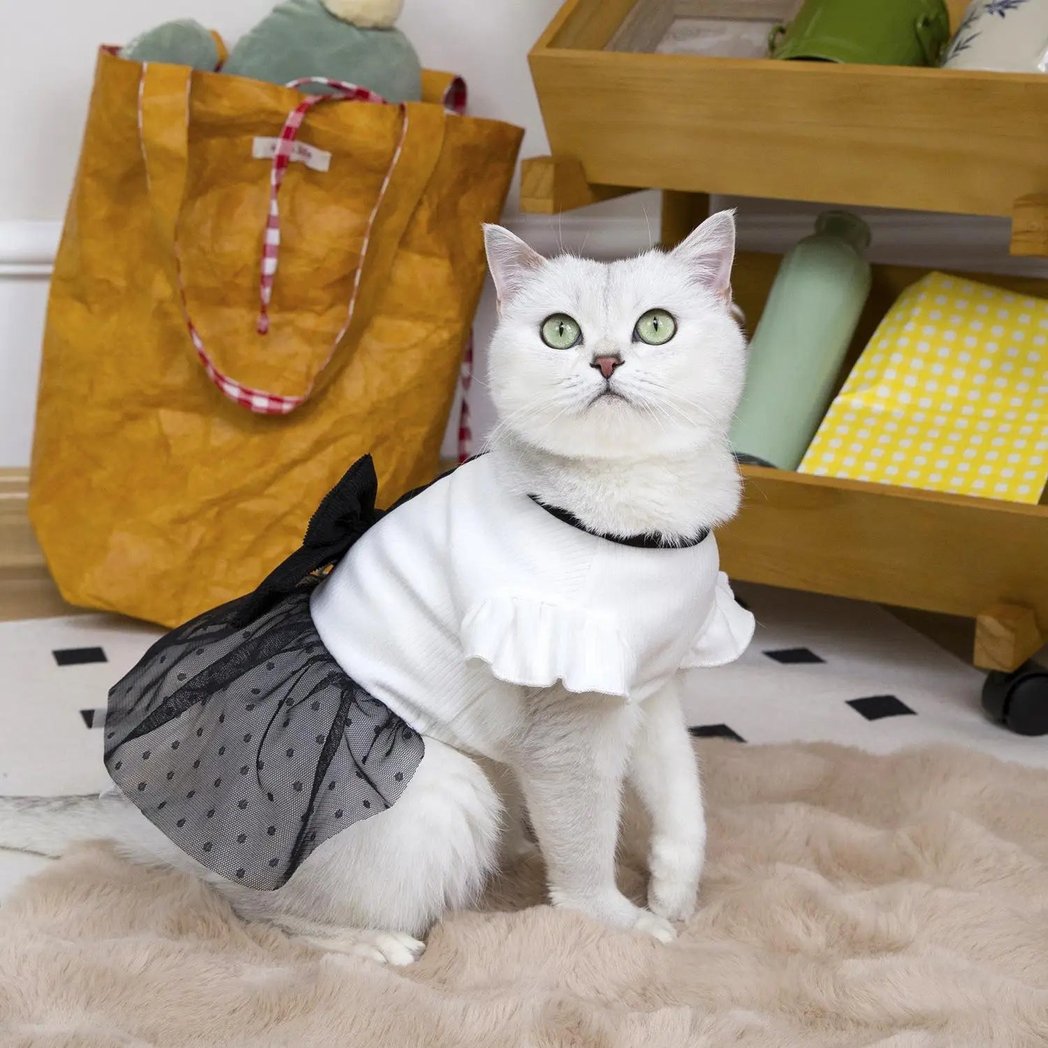 Luxury Lace Dog Dress for Small Dogs – Elegant Bow Puppy Outfit