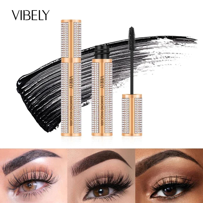 Mascara 4D diamant fibres de soie waterproof allongeant et volumisant cils noir